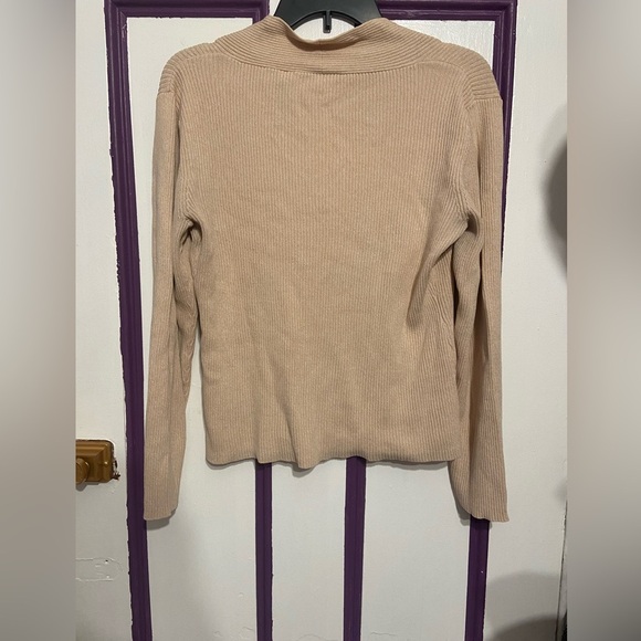 Villager by Liz Claiborne Ribbed Cotton Beige Sweater XL - Picture 5 of 7